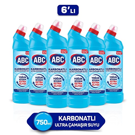 ABC Karbonatlı Normal Jel Çamaşır Suyu 6 x 750 ml